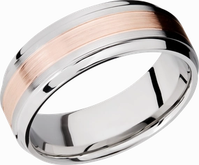 Evening Glam Cobalt chrome 8mm with an inlay of 14k rose gold