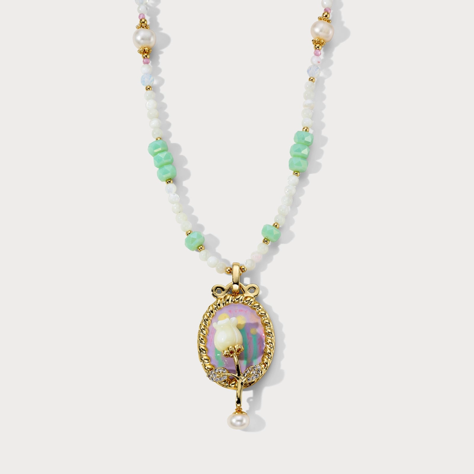 Tulip Bead Necklace Glistening Gem Precious Pieces