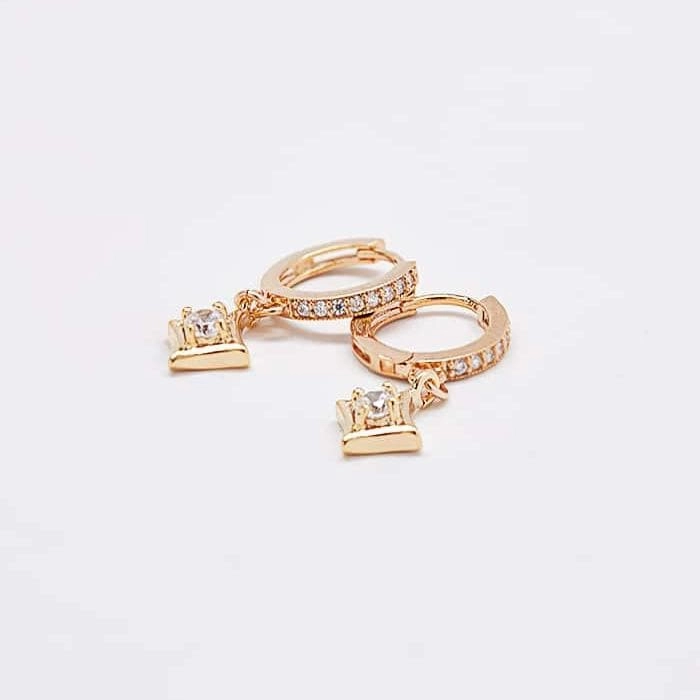 Fashion Forward Quick Match Pave Geometric Huggie Earrings