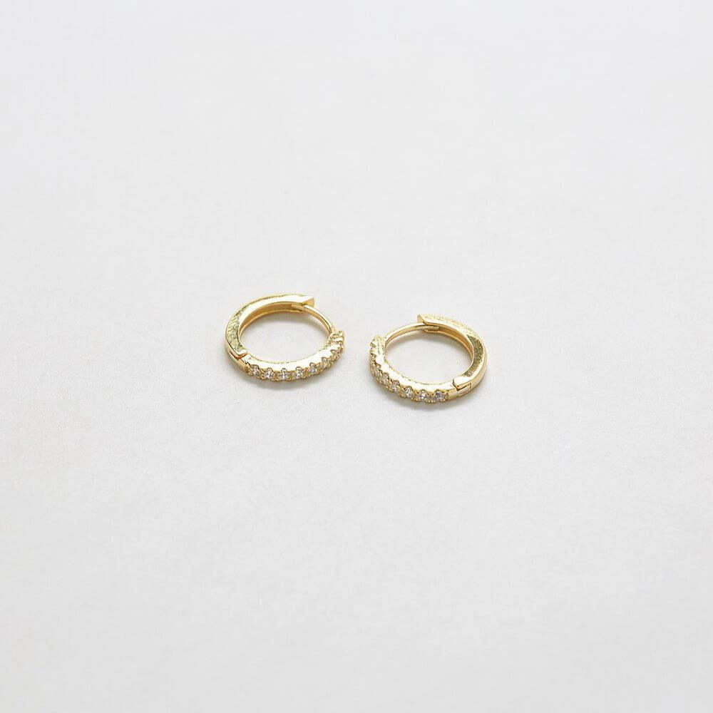 Pave Huggie Hoop Earrings Glittering Craft Radiant Charm