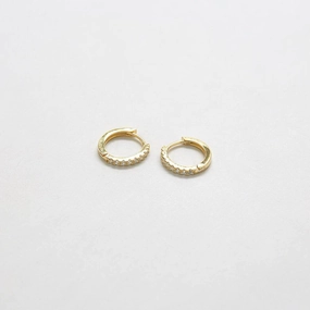 Pave Huggie Hoop Earrings Glittering Craft Radiant Charm