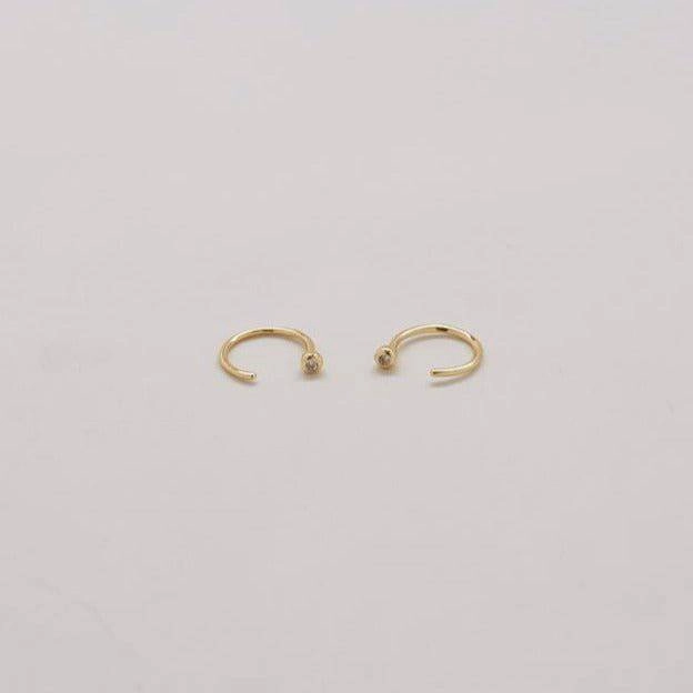 Smooth Feature Glamorous Accessory Pave Open Hoop Earrings