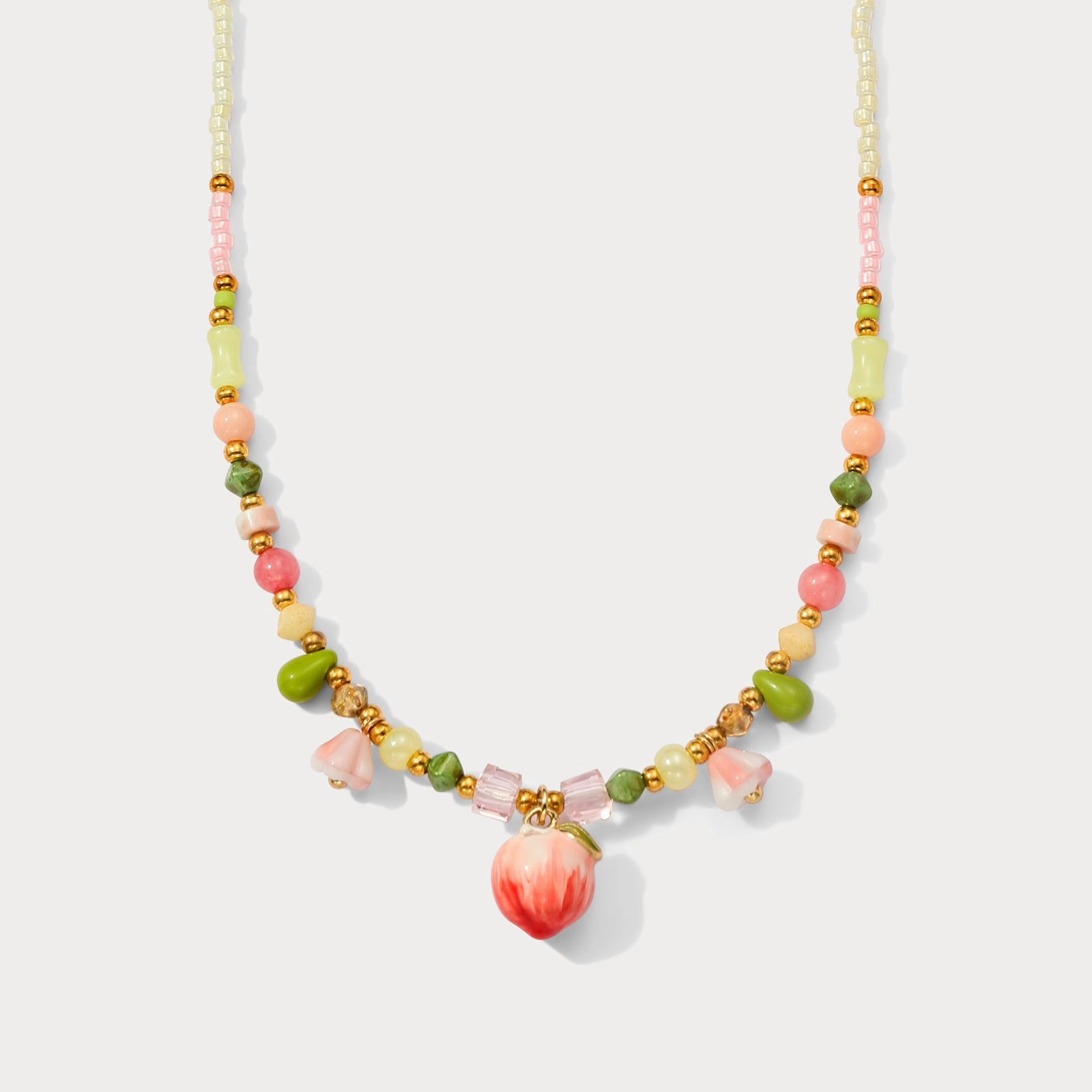 Adult Jewelry Lovely Item Peach Beaded Necklace