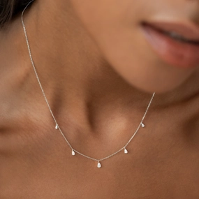 Timeless Trend Soft Glow Pear Cut Diamond Pendant Necklace White Gold - Sylvie