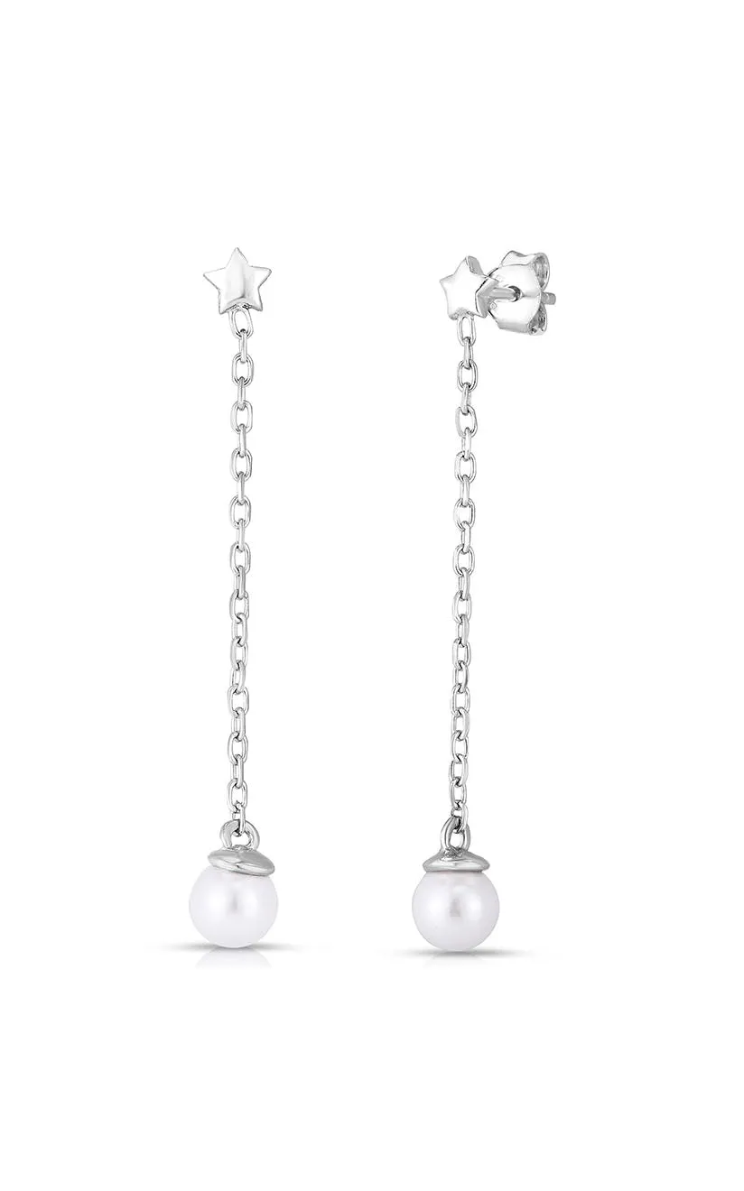 Pearl Chain Drop Stud Earring Handcrafted Accessories Chic Edge