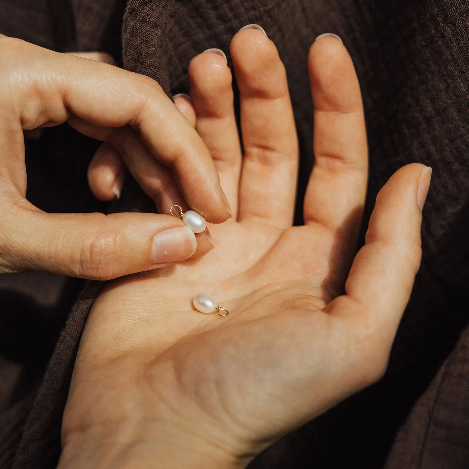 Favorite Accent Delicate Craft Pearl Charms - 14K Solid Gold