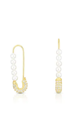 Dazzling Piece Romantic Gift Pearl Safety Pin Threader Earring