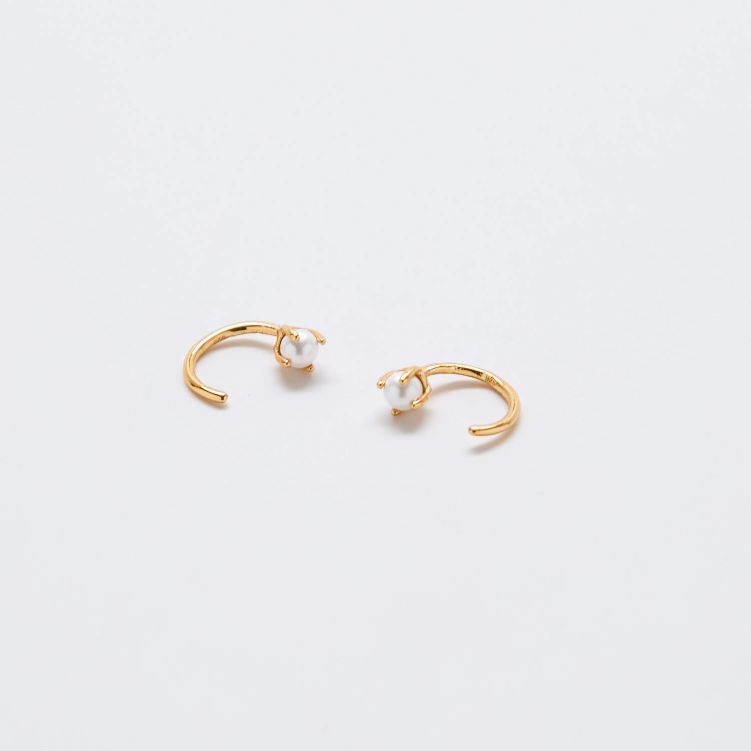 Pearl Gold Open Hoop Earrings Exquisite Sparkle