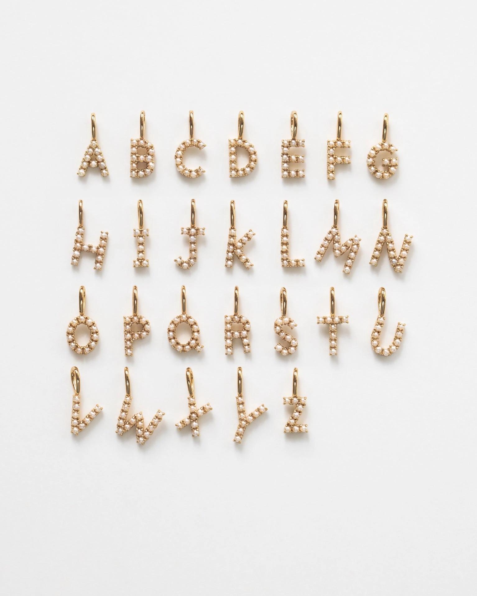 Dainty Sparkle Luxury Edge Pearl Initial Charm