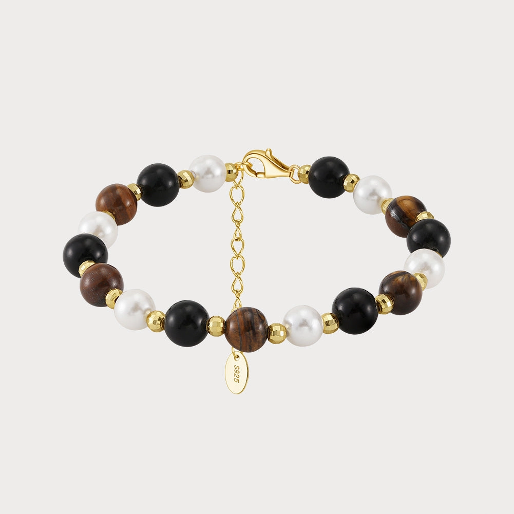 Award-winning Timeless Detail Pearl Natural Stone Bead Bracelet