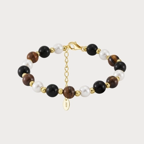 Award-winning Timeless Detail Pearl Natural Stone Bead Bracelet