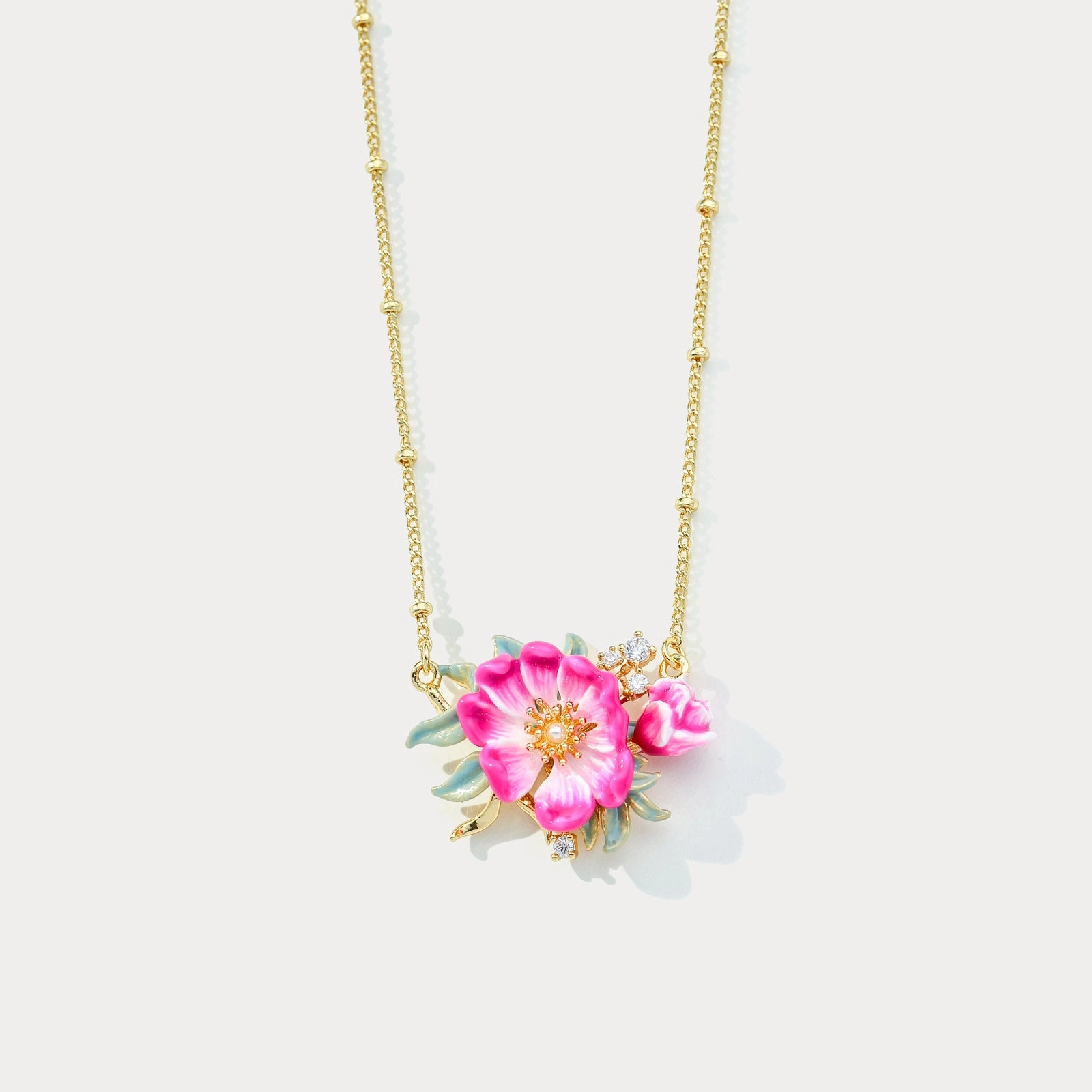Artisan Ornament Attractive Jewelry Peony Necklace
