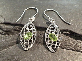 Lightweight feature Attractive Style Peridot, Sterling Silver Earrings