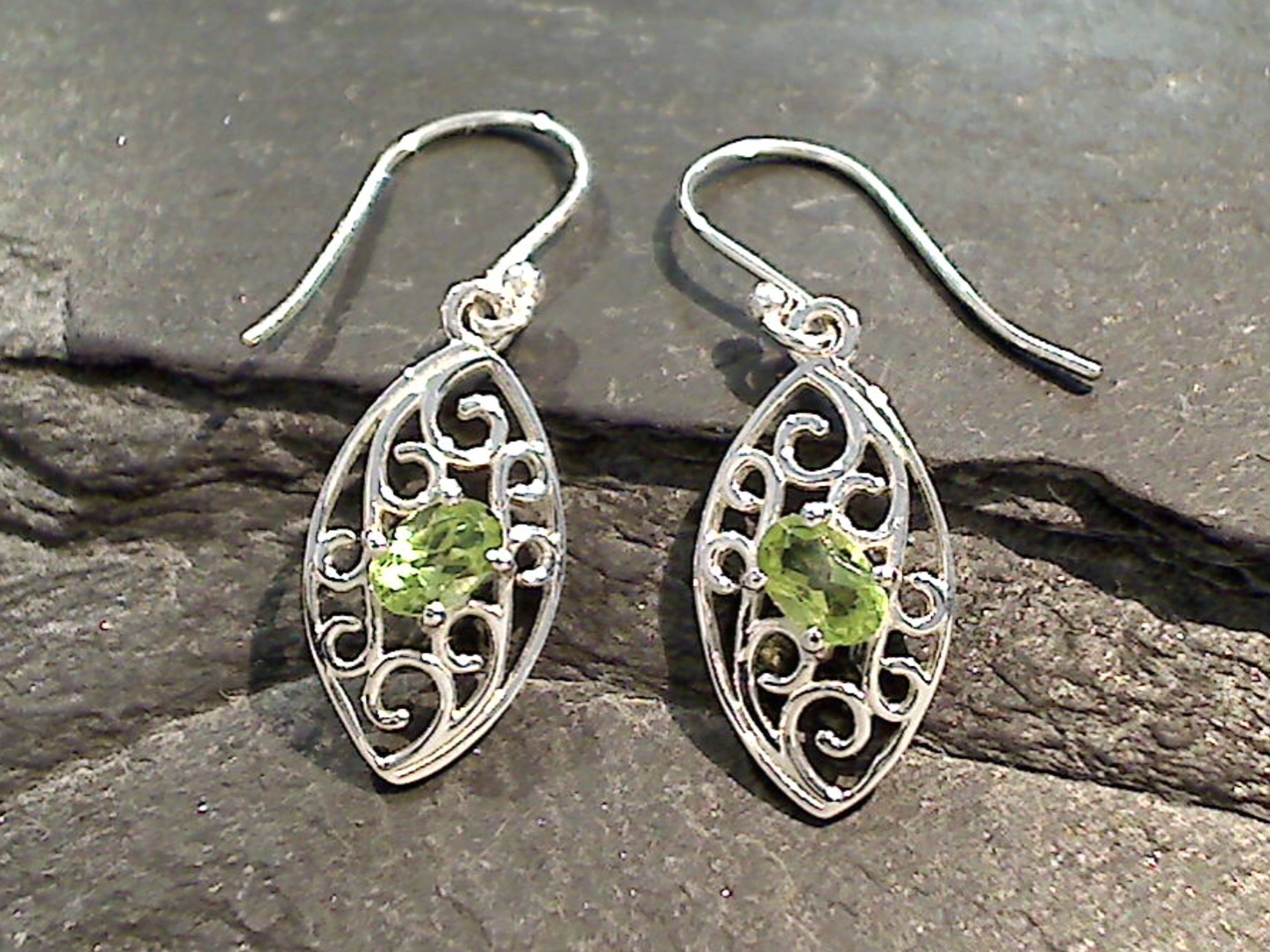 Lightweight feature Attractive Style Peridot, Sterling Silver Earrings