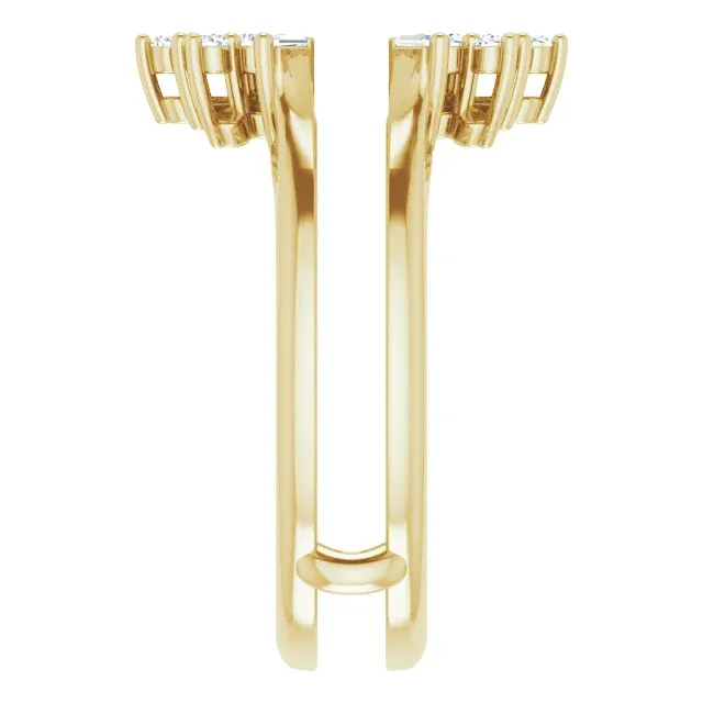 Digital Component 14K Yellow 1/3 CTW Diamond Art Deco Baguette Ring Guard