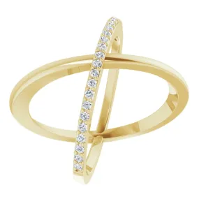 14K Yellow 1/4 CTW Diamond Criss Cross Diamond Ring Timeless Design Excellent Expression