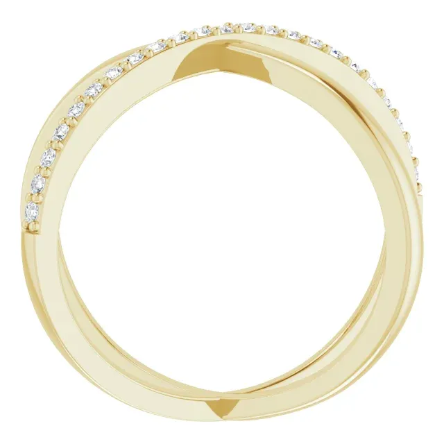 14K Yellow 1/4 CTW Diamond Criss Cross Diamond Ring High-End Item