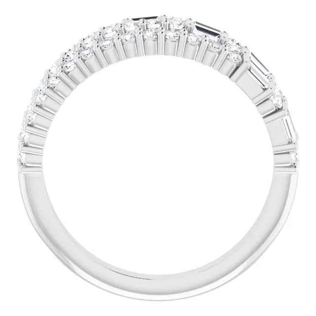 Coated Material Senior Gift 14K White 7/8 CTW Diamond Stacked Ring