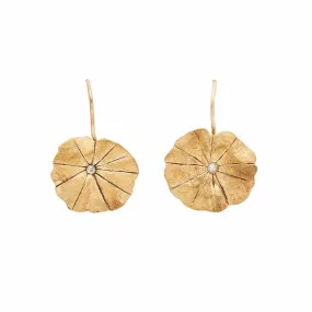Handmade Craft Petite Pennywort Earrings Gold Fill Bronze Limited Edition