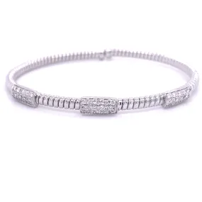 Bremer Jewelry Bangle Diamond Bracelet in 18K White Gold (0.40ctw) Sentimental Touch Unique Find