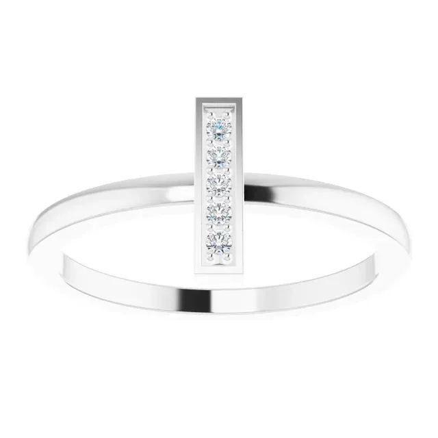 Platinum .05 CTW Diamond Bar Ring Luxury Outline