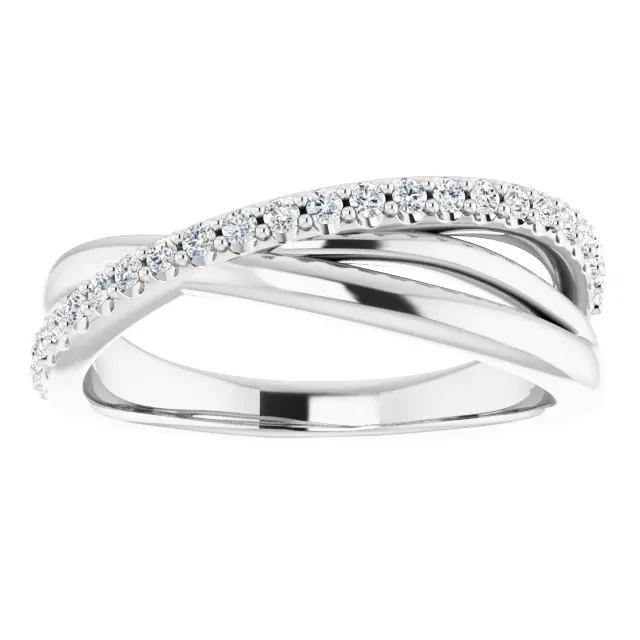 Trendy Craft Platinum 1/5 CTW Diamond Criss Cross Diamond Ring