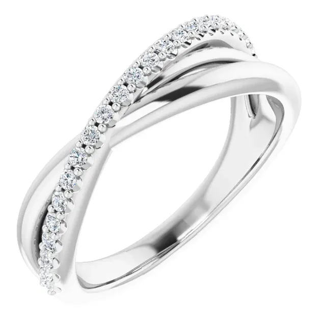 Platinum 1/5 CTW Diamond Criss Cross Diamond Ring Occasion Accent