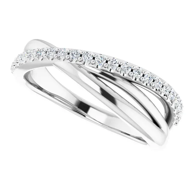 Modern Edge Platinum 1/5 CTW Diamond Criss Cross Diamond Ring
