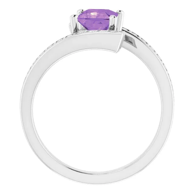 Platinum Amethyst & 1/4 CTW Diamond Ring Modern Token Classic Item