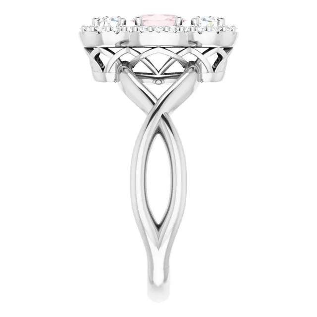 Platinum Morganite & 1/4 CTW Diamond Ring Cost effective Shiny Accessory