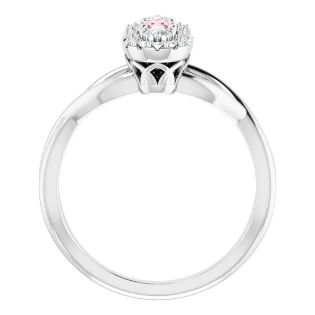 Platinum Morganite & 1/4 CTW Diamond Ring Brilliant Expression