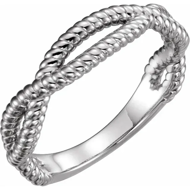 Platinum Rope Ring Gentle Contour
