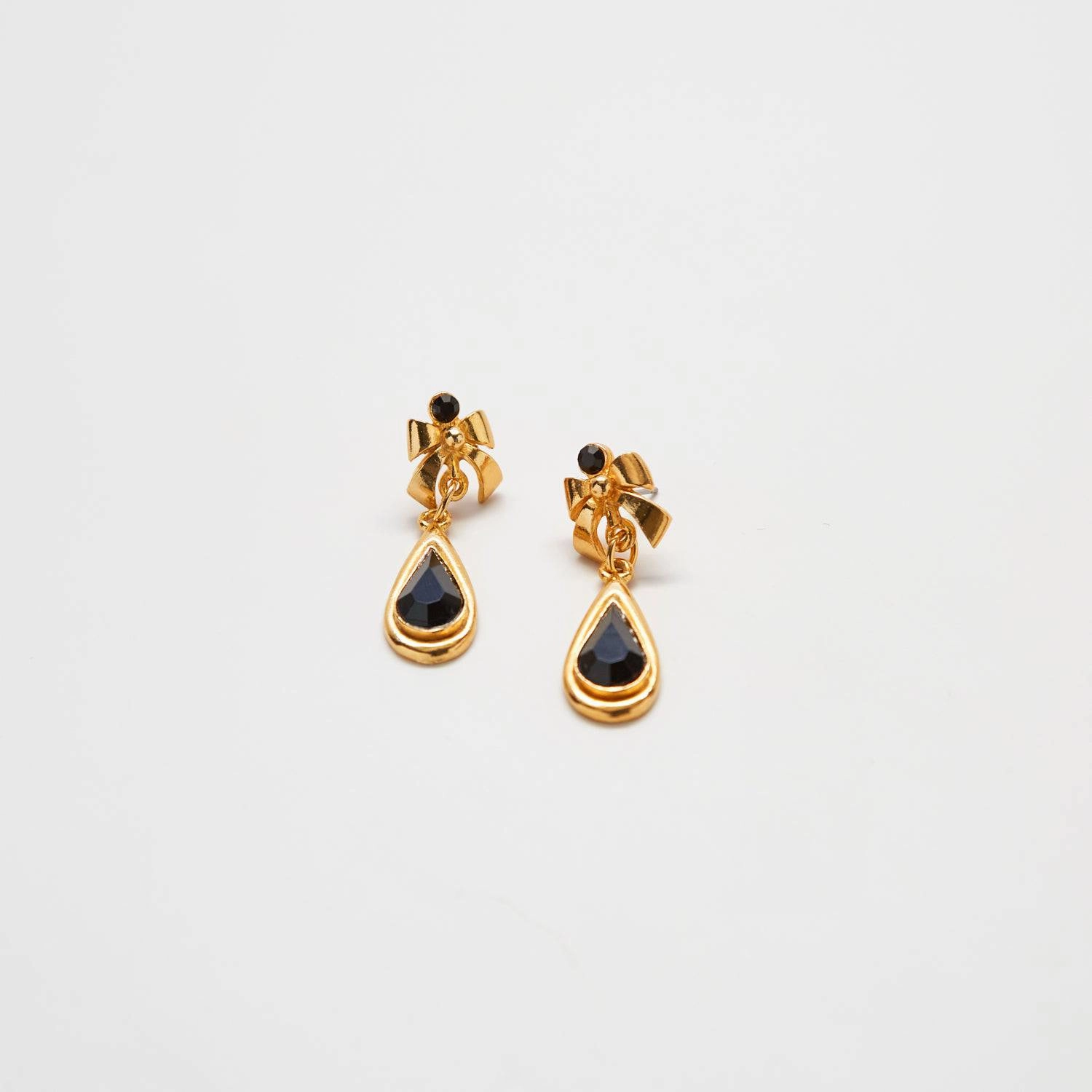 Sparkling Jewelry Design Vintage Bow Teardrop Earrings