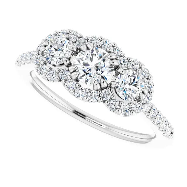 Excellent Art Versatile Present 14K White 1 CTW Diamond Engagement Ring