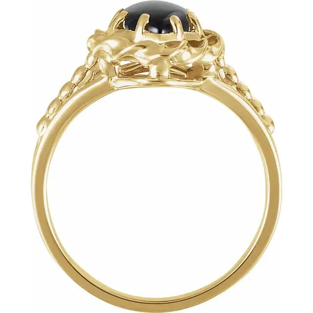 Seasonal accessory 14K Yellow Onyx Rope Ring