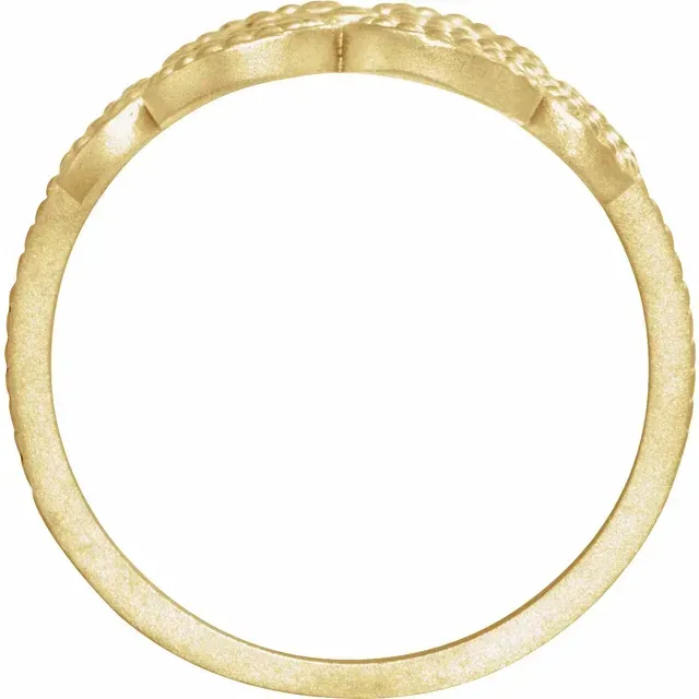 14K Yellow Granulated Metal Ring Durable Adornment