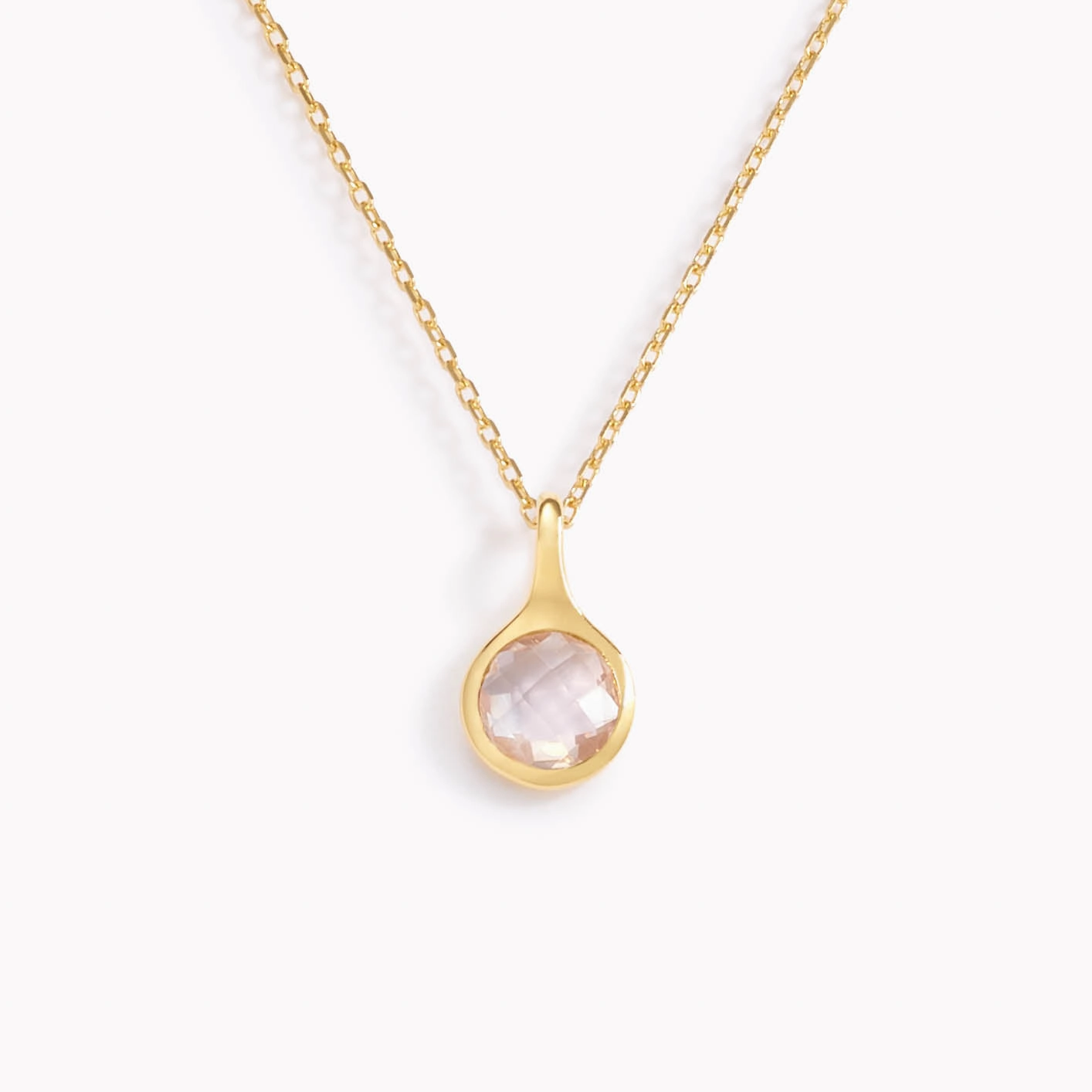 bright light Rose Quartz Necklace - Sigrid