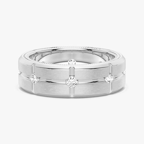 7.5mm Two Tone Matte Finish Moissanite Men's Band Trendy Design