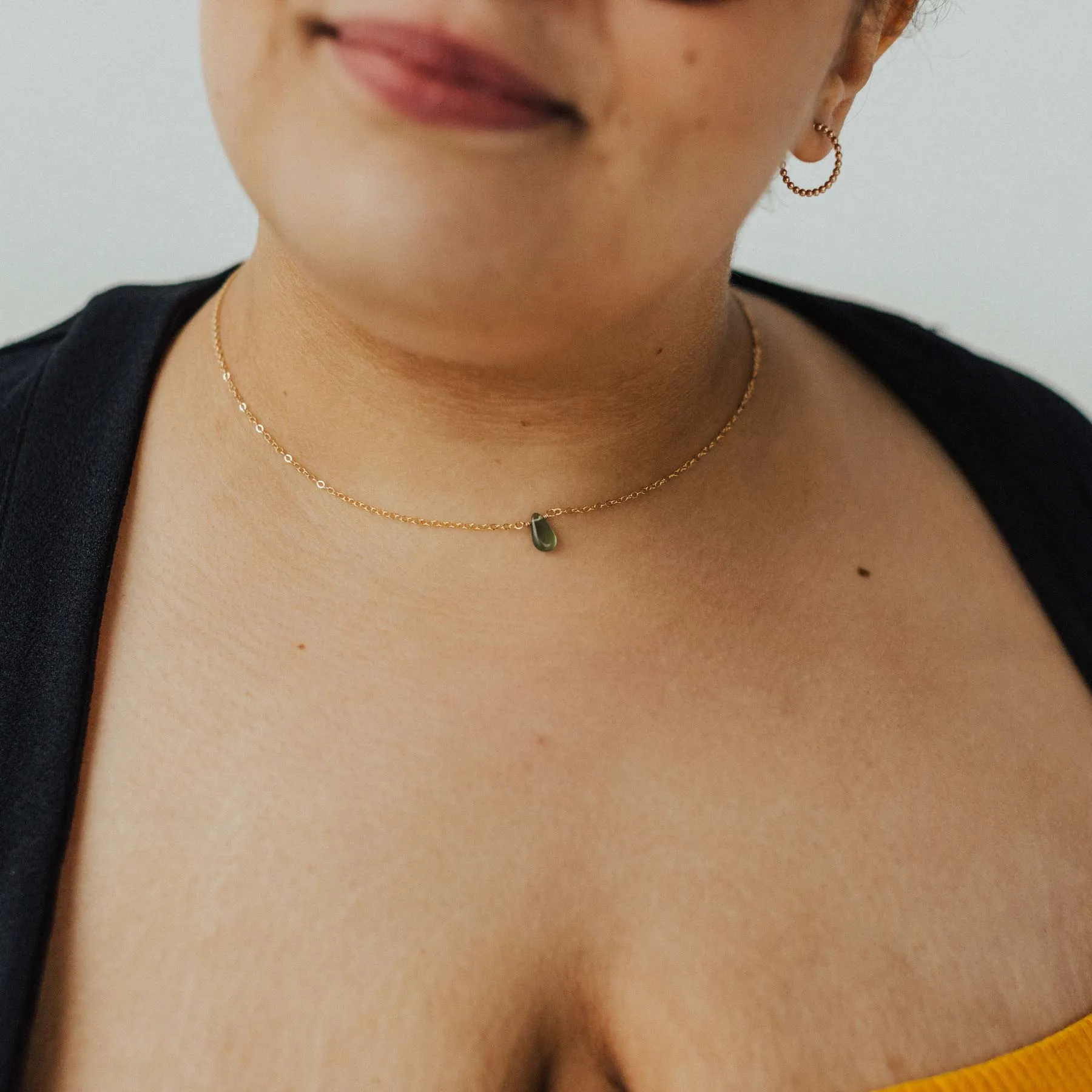 Monogrammed Item Beaded Strand Jade Drop Necklace