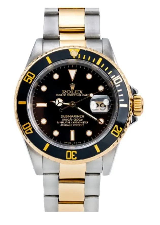 Subtle Touch Pre-Owned Rolex Submariner 40MM White/Yellow18K Yellow Gold Stainless Steel Gent's Watch