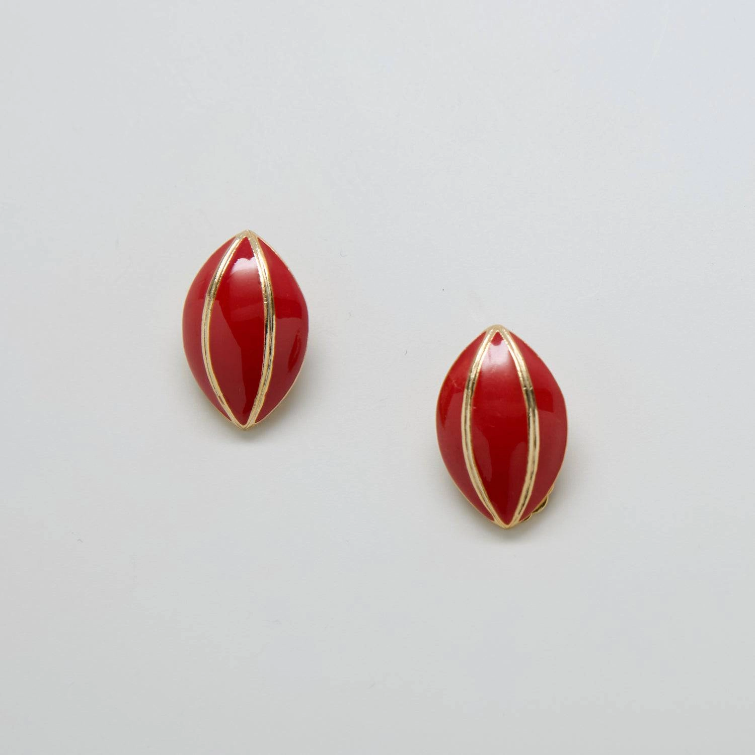 Classic Fashion Vintage Red and Gold Teardrop Earrings