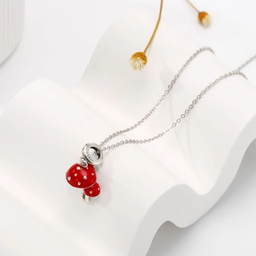 Precious Craft Mushroom Silver Necklace