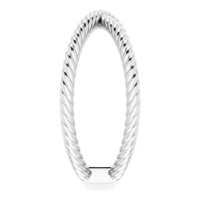 14K White Criss Cross Rope Ring Branded Art Tech Integrated