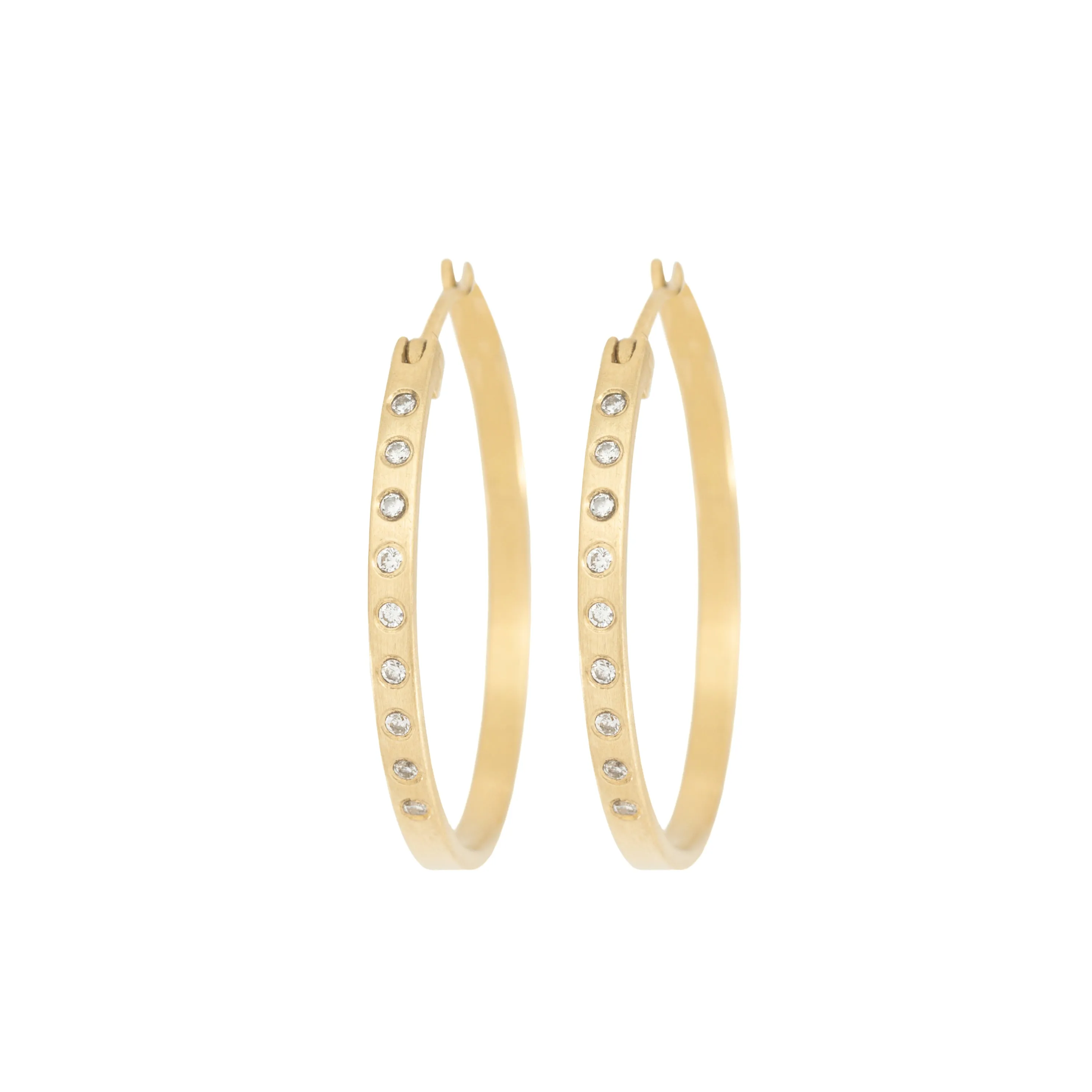 Classic Appeal Layered Glow Fav Gold Hoops - 18ky Gold   VS Diamonds