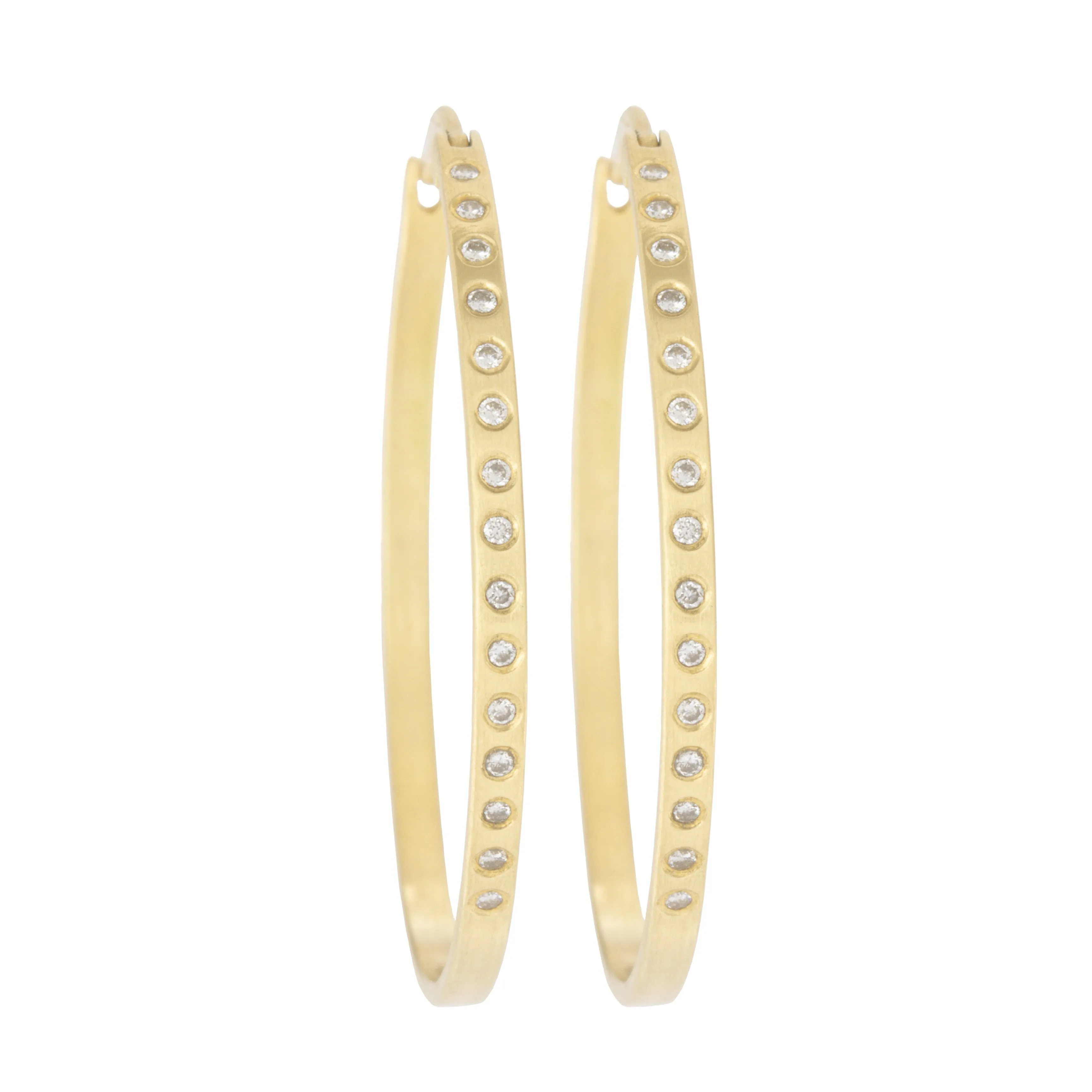 Allure Factor Vibrant Jewelry Shine Fav Gold Hoops - 18ky Gold   VS Diamonds
