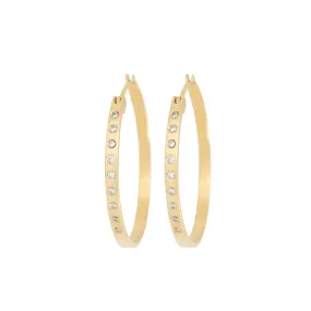 Classic Appeal Layered Glow Fav Gold Hoops - 18ky Gold   VS Diamonds