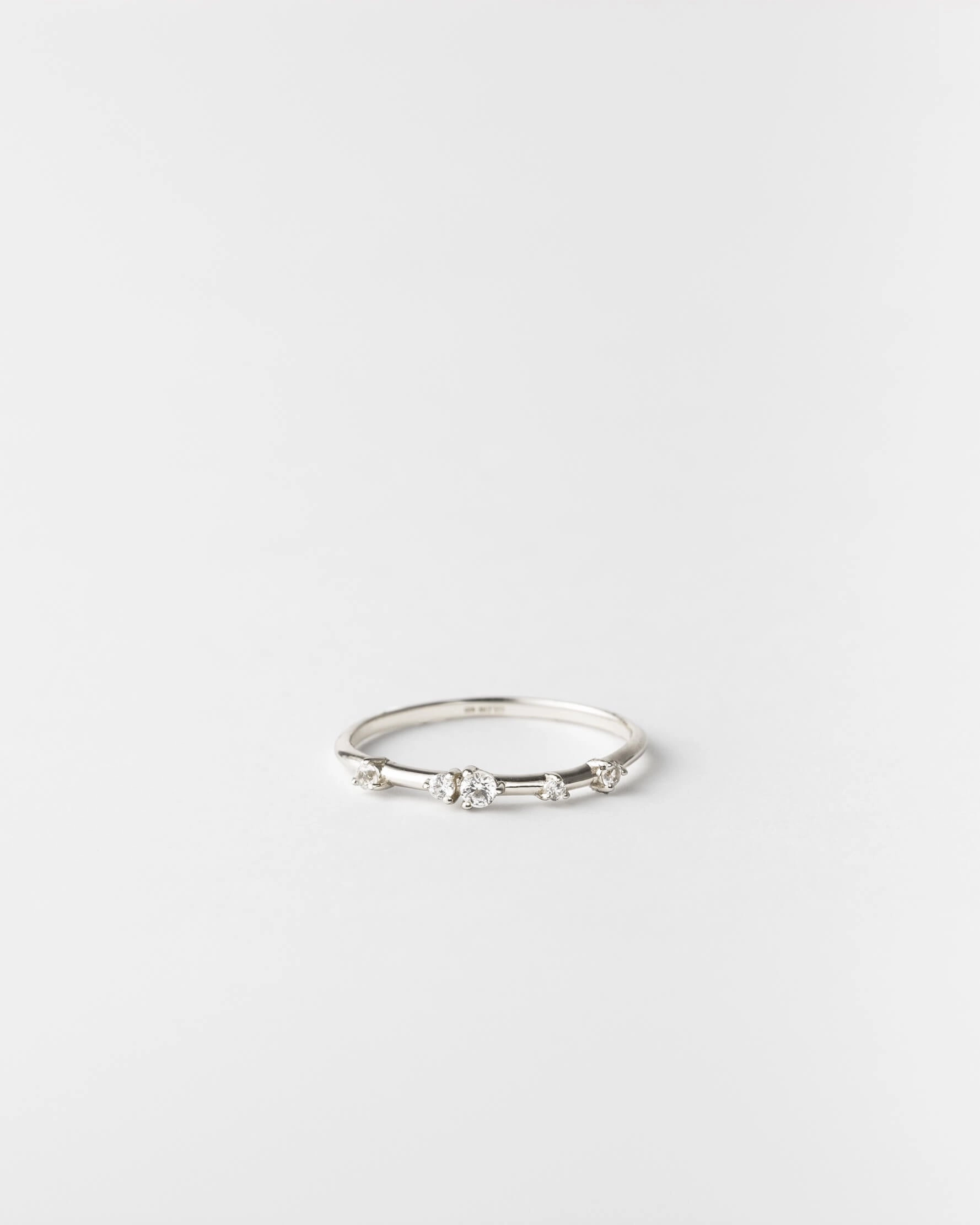 Versatile Design Glossy Accent Starscape White Sapphire Ring