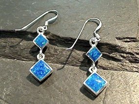 Lab Created Opal, Sterling Silver Earrings Safe Ornament Oversized Decoration
