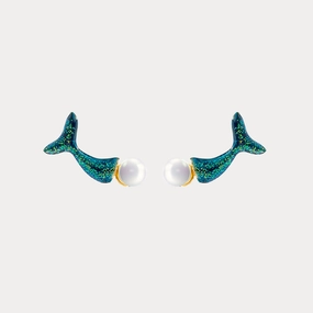 Whale Pearl Earrings Glittering Must-Have Everyday Piece