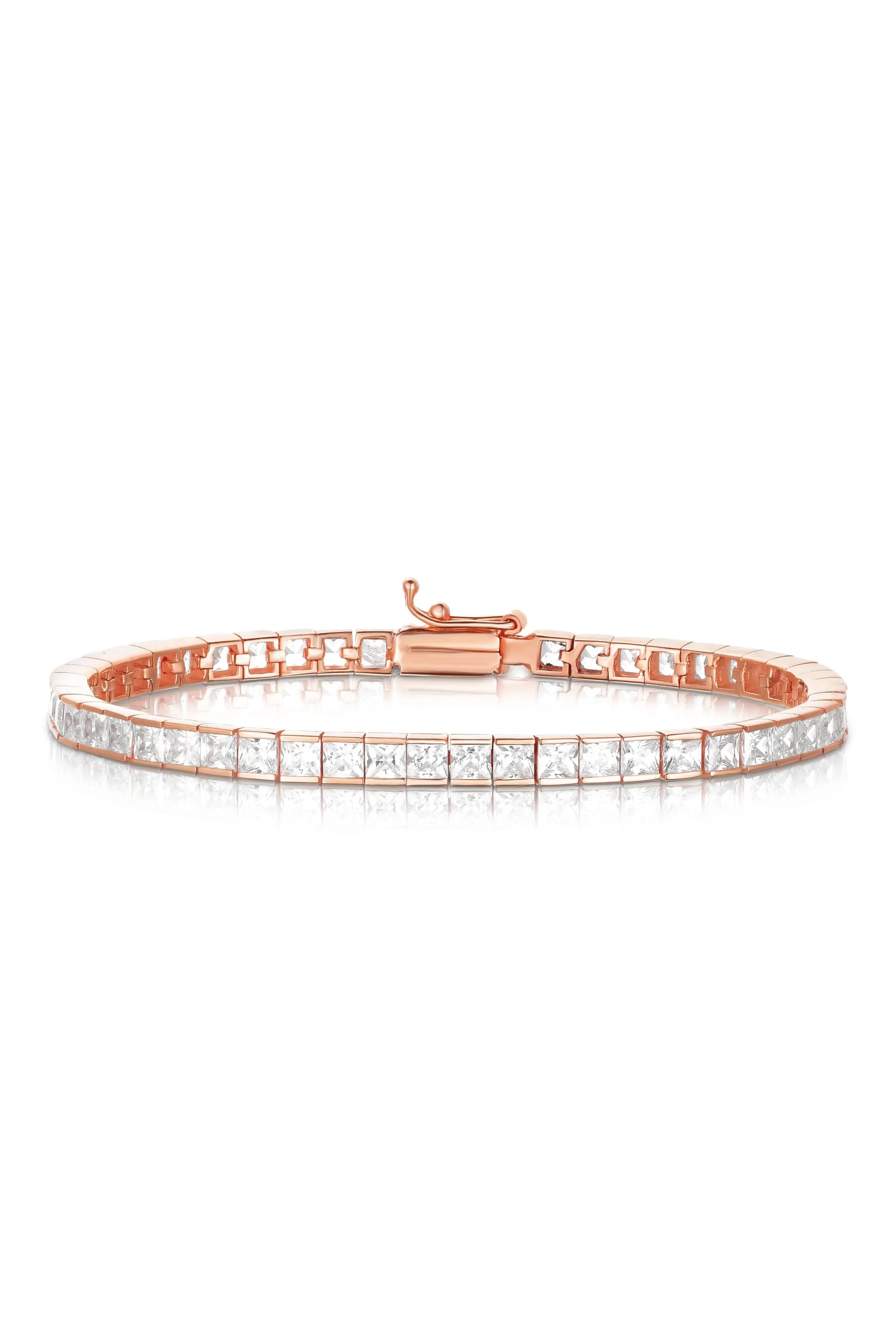 Flattering Design Princess Cut Tennis Bracelet